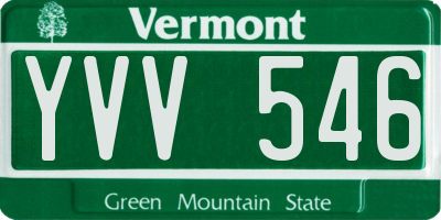 VT license plate YVV546