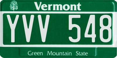 VT license plate YVV548