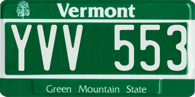 VT license plate YVV553