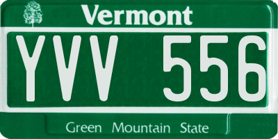 VT license plate YVV556