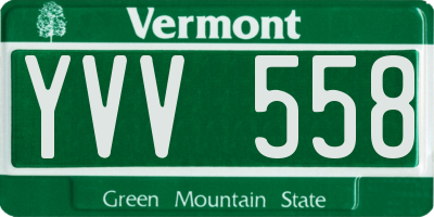 VT license plate YVV558