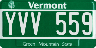 VT license plate YVV559