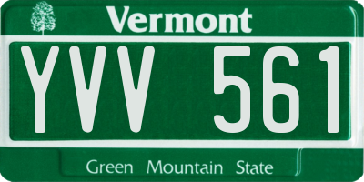 VT license plate YVV561
