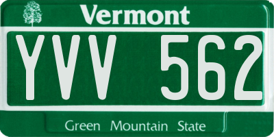 VT license plate YVV562