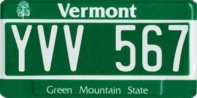 VT license plate YVV567