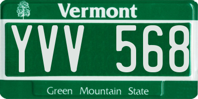 VT license plate YVV568