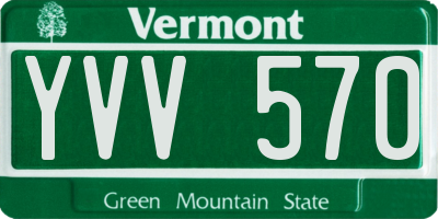 VT license plate YVV570