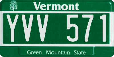 VT license plate YVV571