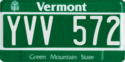 VT license plate YVV572