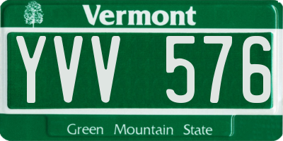 VT license plate YVV576