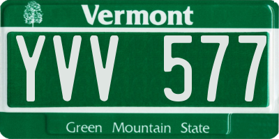 VT license plate YVV577