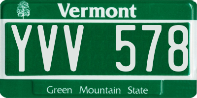 VT license plate YVV578