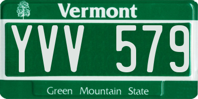 VT license plate YVV579