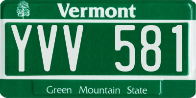 VT license plate YVV581