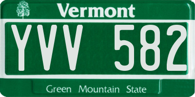 VT license plate YVV582