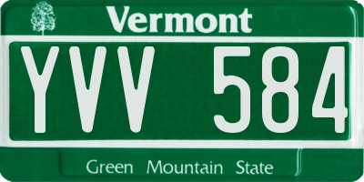 VT license plate YVV584