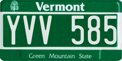 VT license plate YVV585
