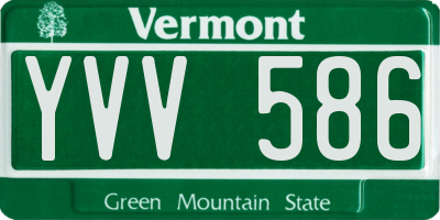 VT license plate YVV586