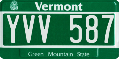 VT license plate YVV587