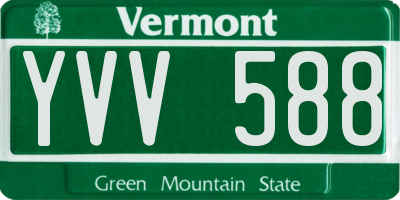 VT license plate YVV588