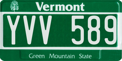 VT license plate YVV589