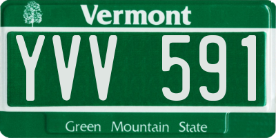 VT license plate YVV591