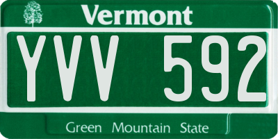 VT license plate YVV592