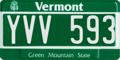 VT license plate YVV593