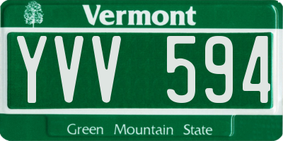 VT license plate YVV594