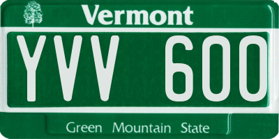 VT license plate YVV600