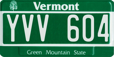 VT license plate YVV604