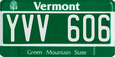 VT license plate YVV606