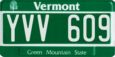 VT license plate YVV609