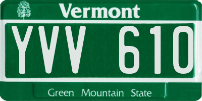 VT license plate YVV610