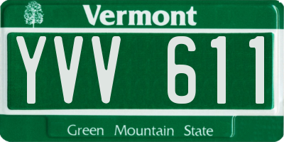 VT license plate YVV611