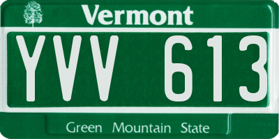 VT license plate YVV613