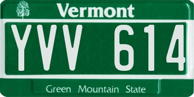 VT license plate YVV614