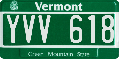 VT license plate YVV618