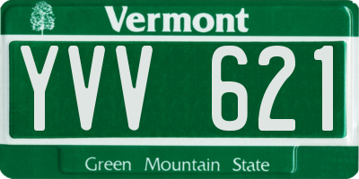 VT license plate YVV621