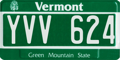 VT license plate YVV624