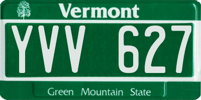 VT license plate YVV627