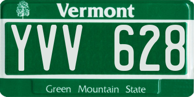 VT license plate YVV628