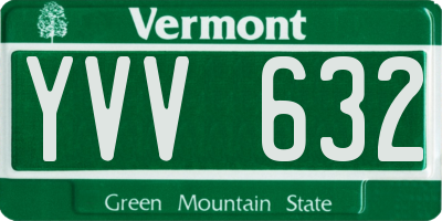 VT license plate YVV632