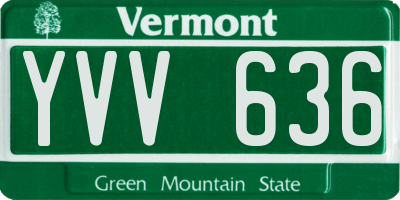 VT license plate YVV636