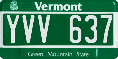 VT license plate YVV637