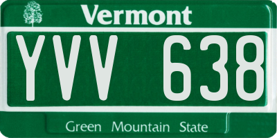 VT license plate YVV638