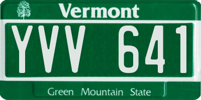 VT license plate YVV641