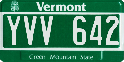 VT license plate YVV642