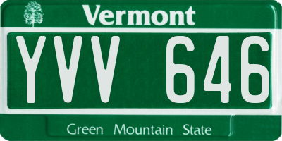VT license plate YVV646