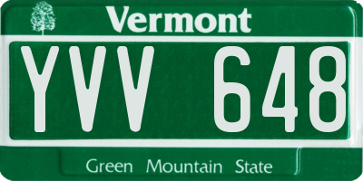 VT license plate YVV648
